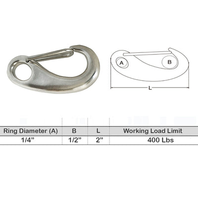 Stainless Steel 316 Gate Snap Hook Carabiner For Boat Rigging