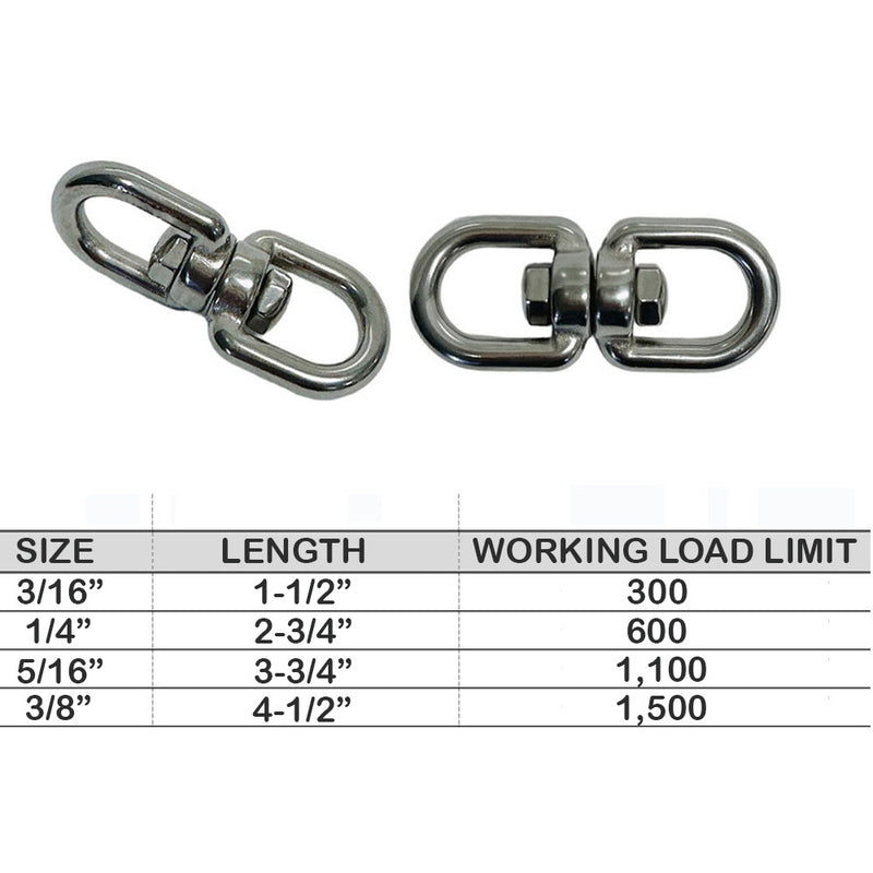 EYE EYE Swivel Stainless Steel 316 Marine Mooring Swivel