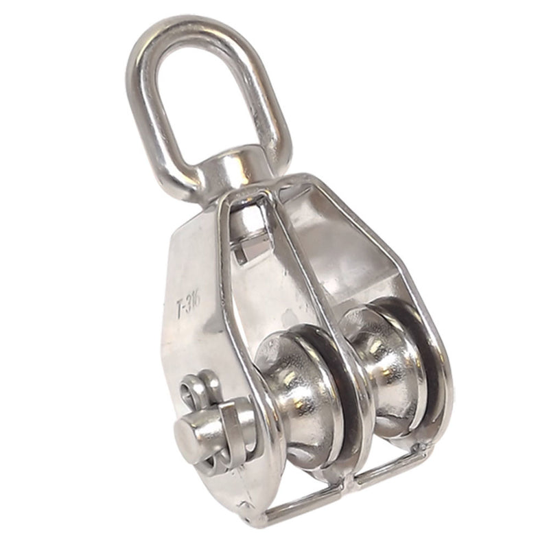 Double Pulley with Swivel Eye Hoist Lifting Stainless Steel 316