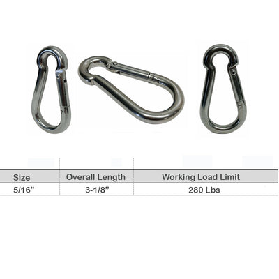 T316 Stainless Steel Carabiner Spring Snap Hook