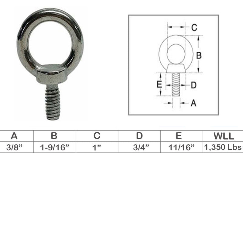 Stainless Steel T316 Machinery Shoulder Lifting Eye Bolt