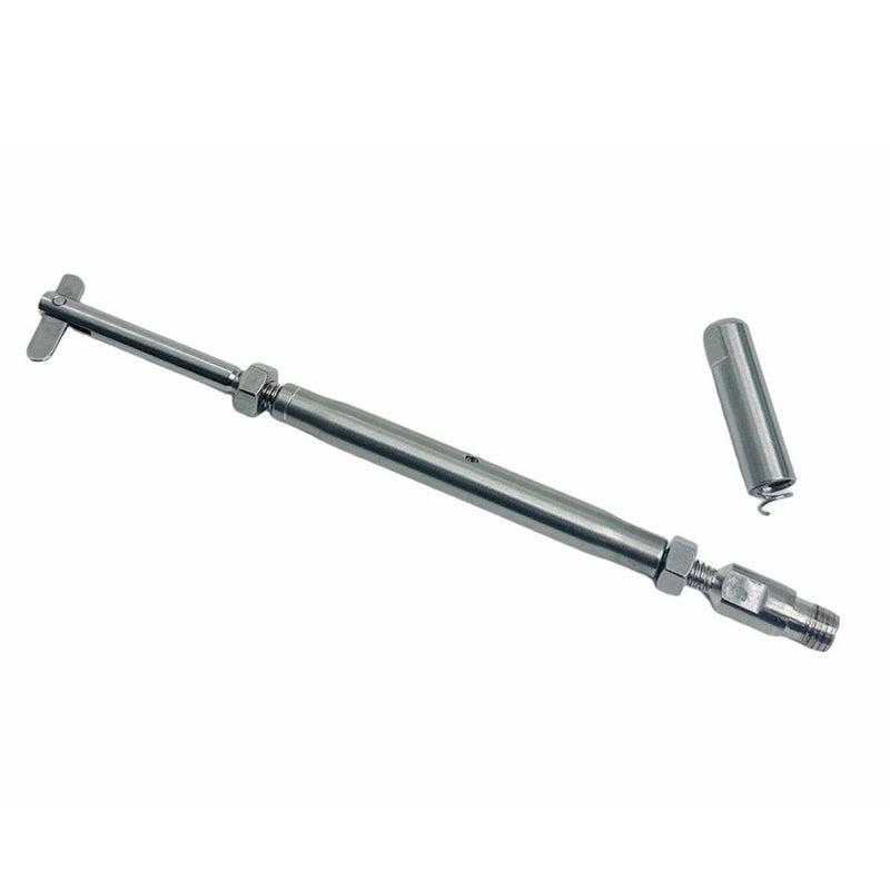 Marine 3/16" Push And Go Drop Pin Turnbuckle 1/4"-20 Thread T316 Stainless Steel