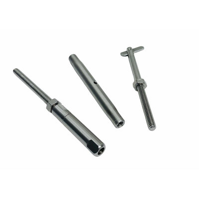 Marine 3/16" Push And Go Drop Pin Turnbuckle 1/4"-20 Thread T316 Stainless Steel