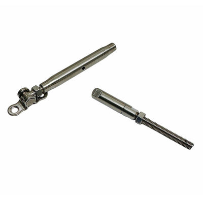 3/16" Push And Go Deck Toggle Turnbuckle 1/4"-20 Thread T316 Stainless Steel