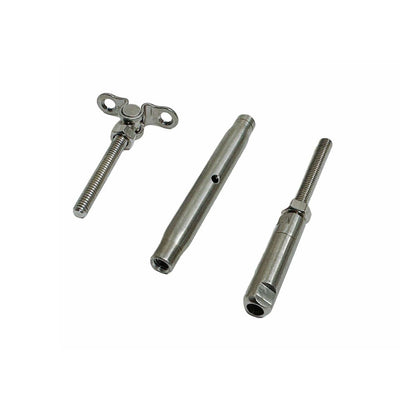 3/16" Push And Go Deck Toggle Turnbuckle 1/4"-20 Thread T316 Stainless Steel