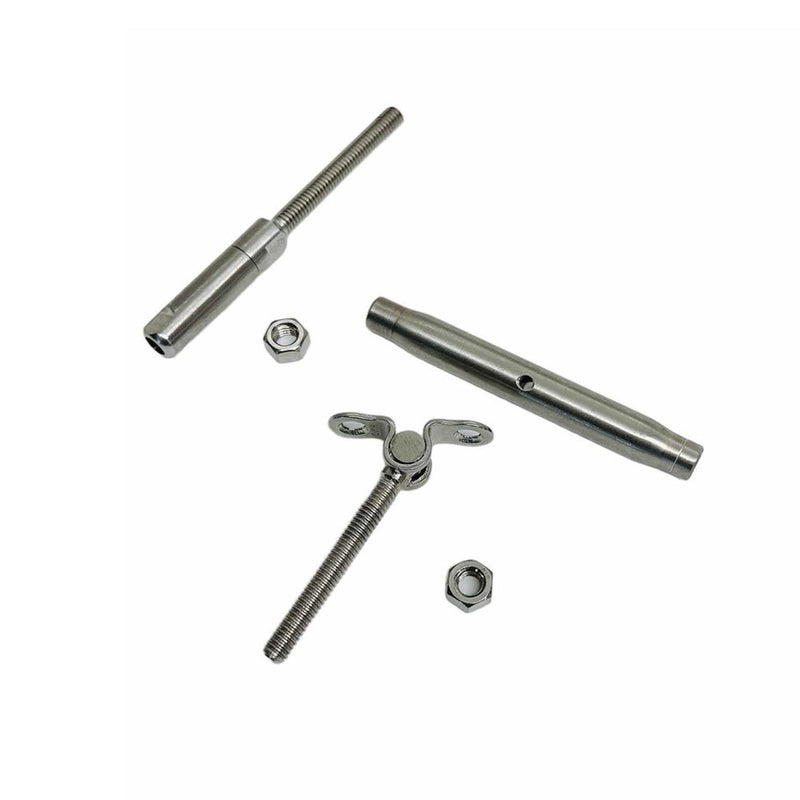 3/16" Push And Go Deck Toggle Turnbuckle 1/4"-20 Thread T316 Stainless Steel