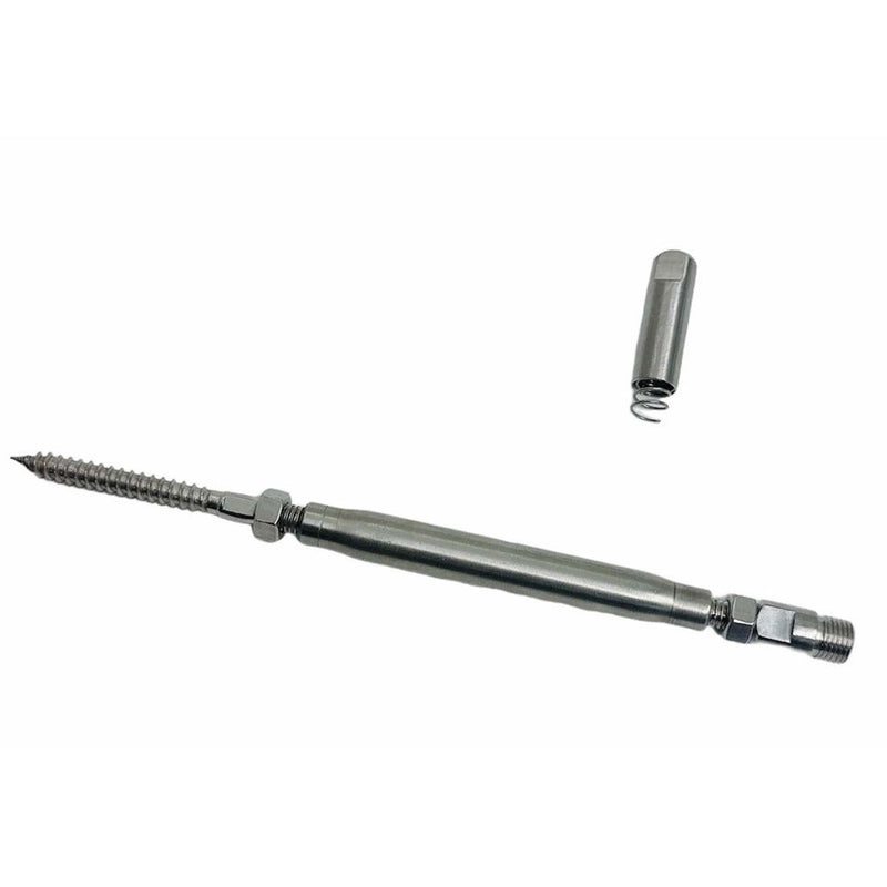 Marine Boat 1/8" Push And Go Lag Turnbuckle 1/4"-20 Thread T316 Stainless Steel