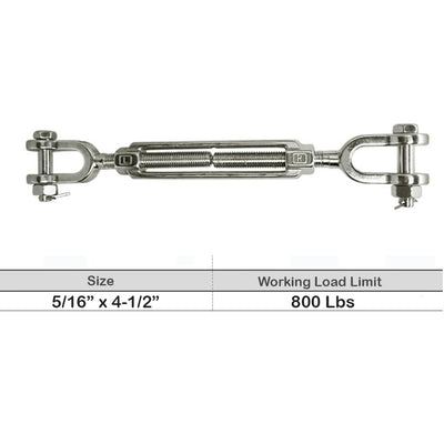 T316 Stainless Steel Marine HOOK HOOK, JAW JAW Turnbuckle