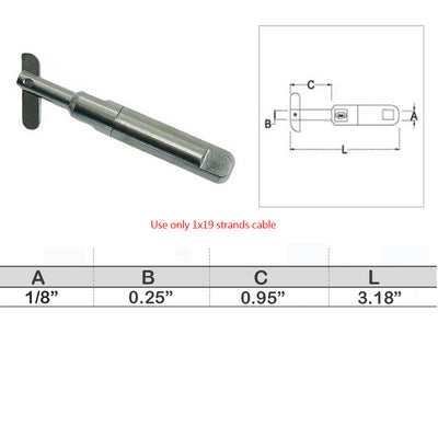 Marine Boat Push And Go Swageless Drop Pin For Cable Wire T316 Stainless Steel