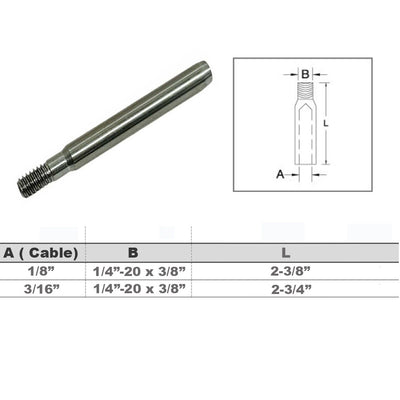 Marine Grade Cable Hand Swage Stud Wire Rope Cable Rail T316 Stainless Steel