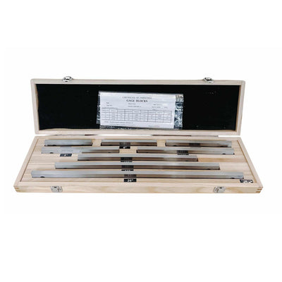 Steel Rectangular Long Gage Block Set, Grade 1, 5.0 - 20.0" Length (8 Blocks)