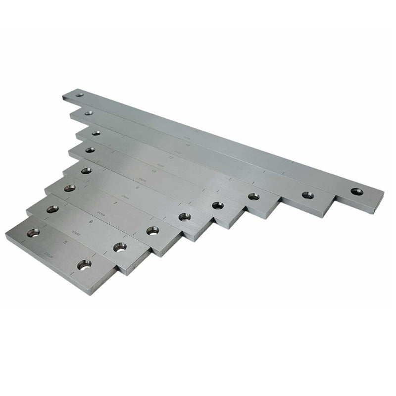 Steel Rectangular Long Gage Block Set, Grade 1, 5.0 - 20.0" Length (8 Blocks)