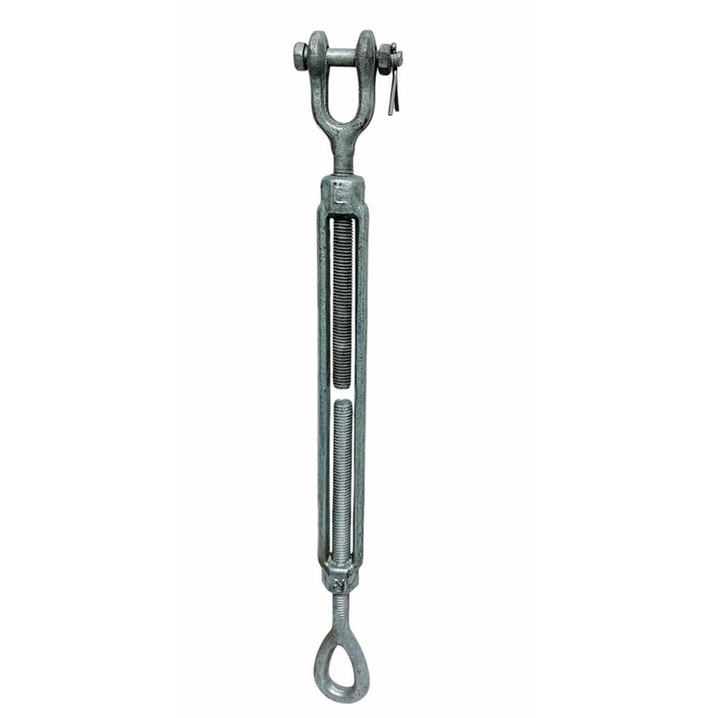 JAW EYE Turnbuckle Pulley 1/2" x 9"  Hot Dip Galvanized Drop Forged 2200 Lb-WLL