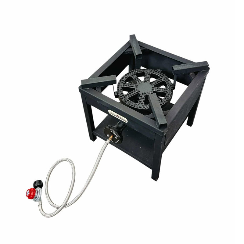 Outdoor High Pressure Square Propane Stove Burner 100,000 BTU Gas Regulator