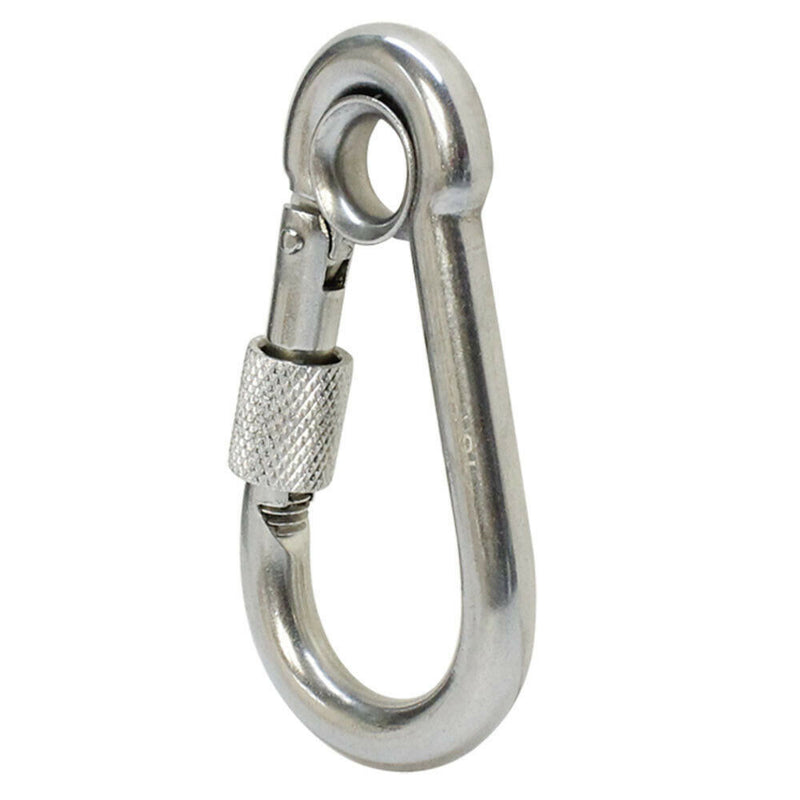 5/16" Marine Stainless Steel 316 Carabiner Spring Snap Hook with Eyelet & Screw