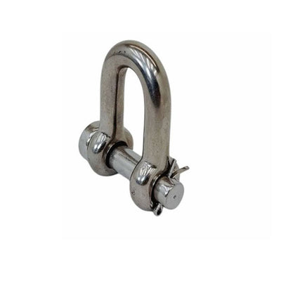 Mil-Spec Forged 1/4" Round Pin Chain Shackle 880 Lb WLL Stainless Steel T316