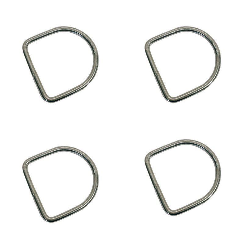 Marine Stainless Steel 3/16" D-Ring Welded,45mm Height 300 Lbs WLL Sailing 4 Pcs