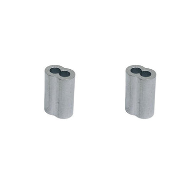 1/4" Aluminum Crimping Loop Sleeve Wire Rope Sleeves Double Barrel Ferrule 2 Pc