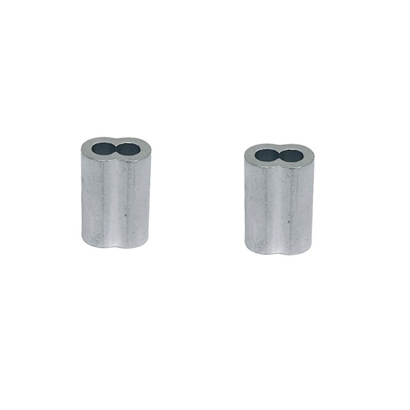 1/4" Aluminum Crimping Loop Sleeve Wire Rope Sleeves Double Barrel Ferrule 2 Pc