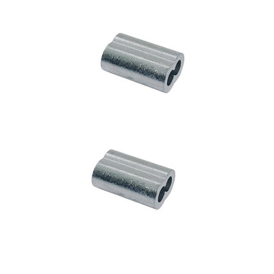 1/4" Aluminum Crimping Loop Sleeve Wire Rope Sleeves Double Barrel Ferrule 2 Pc