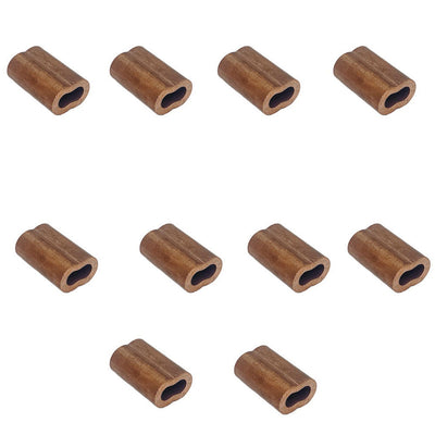 3/32" Copper Crimping Loop Sleeve Wire Rope Sleeves Double Barrel Ferrule 10 Pc