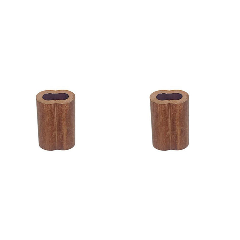 3/32" Copper Crimping Loop Sleeve Wire Rope Sleeves Double Barrel Ferrule 10 Pc