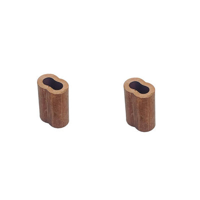 3/32" Copper Crimping Loop Sleeve Wire Rope Sleeves Double Barrel Ferrule 10 Pc