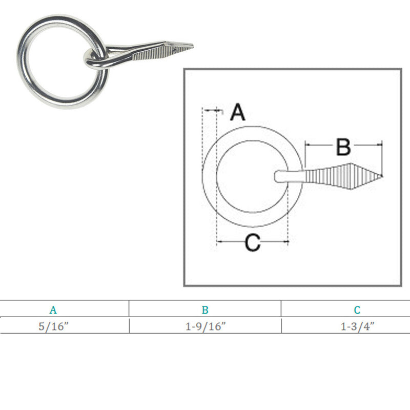 Marine 5/16" Ring Nail Link Connect Sailing Welded Ring,Stainless Steel 10 Pcs