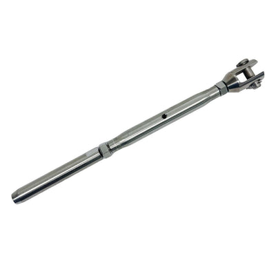 Marine 1/4" Thread Fork & Swage Stud Turnbuckle 3/16" Cable Stainless Steel T316