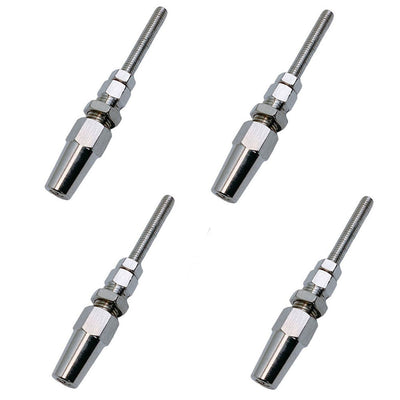 Marine 3/8" Swageless Threaded Stud 5/8" Thread 3/8" Cable Stainless Steel 4 Pcs