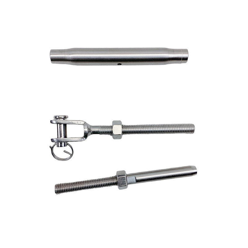 Marine 1/2" Cable Jaw And Swage Stud Turnbuckle 3/4" Thread Stainless Steel