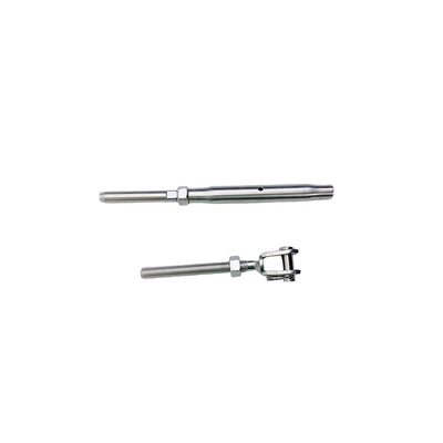 Marine 1/4" Cable Jaw And Swage Stud Turnbuckle 1/2" Thread Stainless Steel 4Pcs