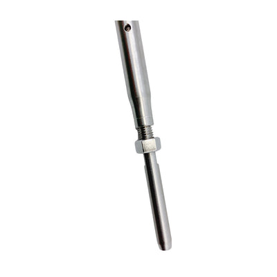 Marine 1/4" Cable Jaw And Swage Stud Turnbuckle 1/2" Thread Stainless Steel