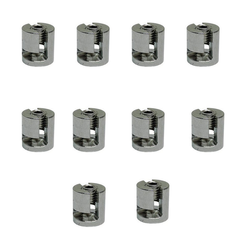 3/16" Adjustable Cross Cable Clip Clamp Wire Cable Rope Stainless Steel 10 Pcs