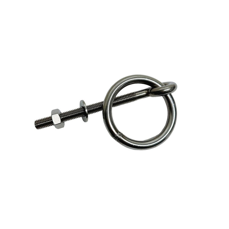 1/4" Marine Ring Eye Bolt 4-1/2" Shank Length Bolt Shoulder Stainless Steel 304