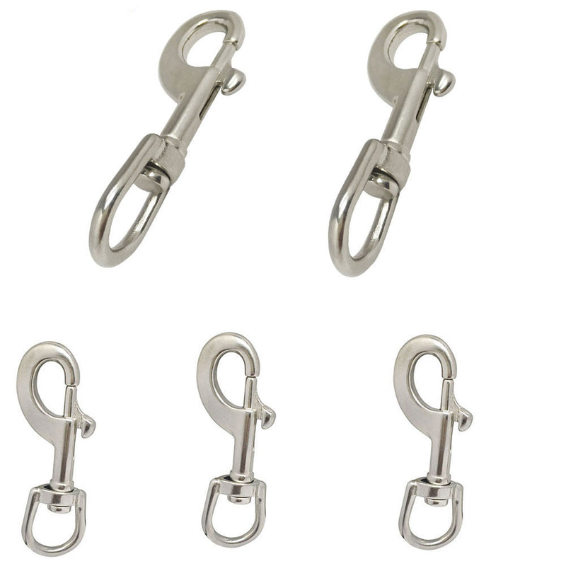 5 PC 1/2" x 80mm Swivel Eye Bolt Snap Hook Stainless Steel 316