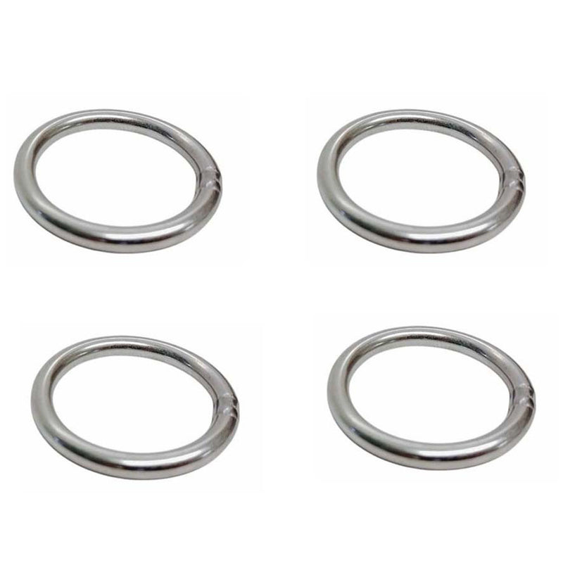 4 Pcs 400Lb WLL Mil Spec Stainless Steel Round Ring Link Connect 1/4" x 1-9/16"