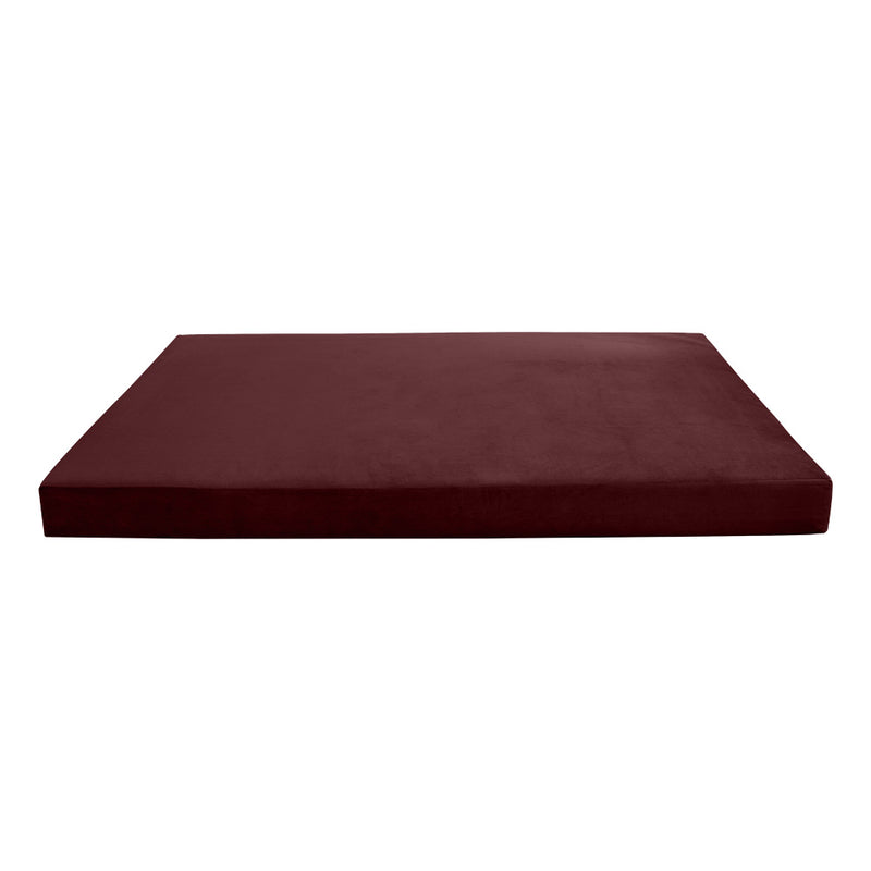 Model V6 - Velvet Indoor Daybed Mattress Bolster Pillow |COVERS ONLY|