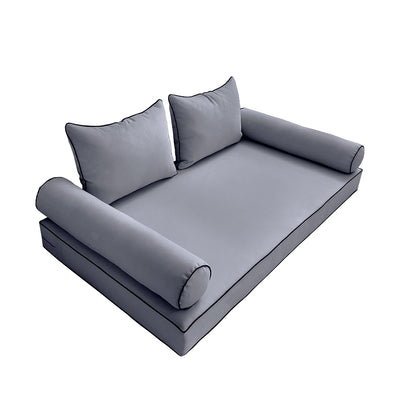 Model-4 Twin Size (75" x 39" x 6") Outdoor Daybed Mattress Bolster Backrest Cushion Pillow |COVERS ONLY |