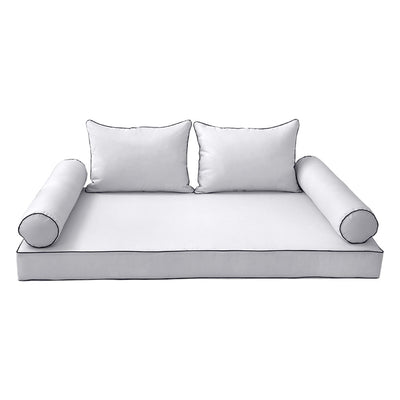 Model-4 Queen Size (80" x 60" x 6") Outdoor Daybed Mattress Bolster Backrest Cushion Pillow |COVERS ONLY|