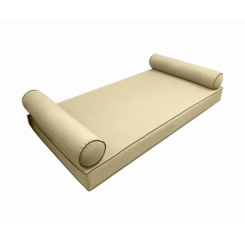 Model-5 Crib Size (52" x 28" x 6") Outdoor Daybed Mattress Bolster Backrest Cushion Pillow |COVERS ONLY|