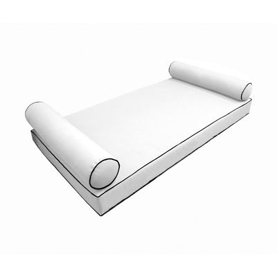 Model-5 Crib Size (52" x 28" x 6") Outdoor Daybed Mattress Bolster Backrest Cushion Pillow |COVERS ONLY|