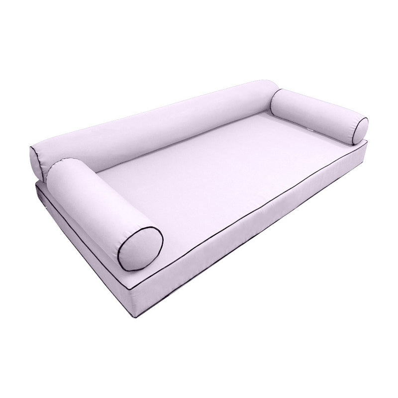 Model-6 Crib Size (52" x 28" x 6") Outdoor Daybed Mattress Bolster Backrest Cushion Pillow |COVERS ONLY|