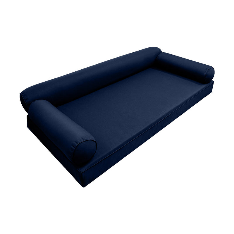 Model-6 Crib Size (52" x 28" x 6") Outdoor Daybed Mattress Bolster Backrest Cushion Pillow |COVERS ONLY|