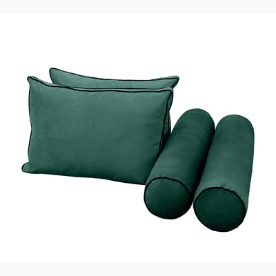 Model V1 - Velvet Indoor Daybed Bolster Pillow Backrest Cushion |COVERS ONLY|