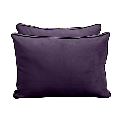 Model V1 - Velvet Indoor Daybed Bolster Pillow Backrest Cushion |COVERS ONLY|