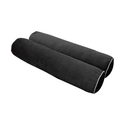 Model V1 - Velvet Indoor Daybed Bolster Pillow Backrest Cushion |COVERS ONLY|