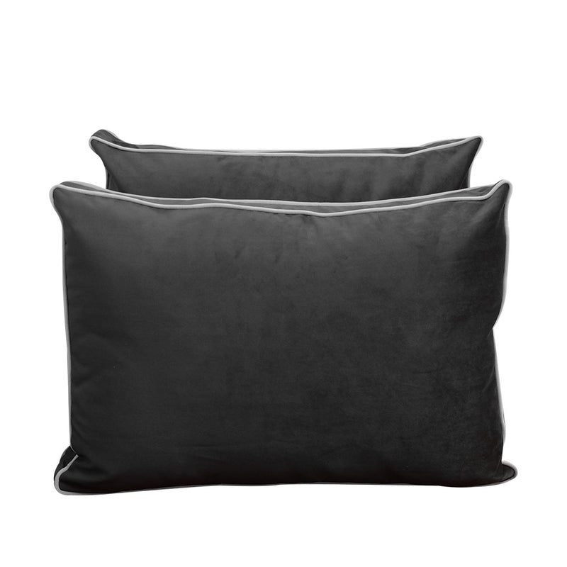 Model V1 - Velvet Indoor Daybed Bolster Pillow Backrest Cushion |COVERS ONLY|