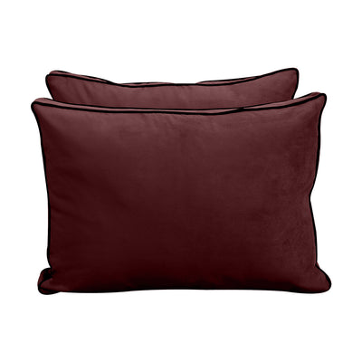 Model V1 - Velvet Indoor Daybed Bolster Pillow Backrest Cushion |COVERS ONLY|