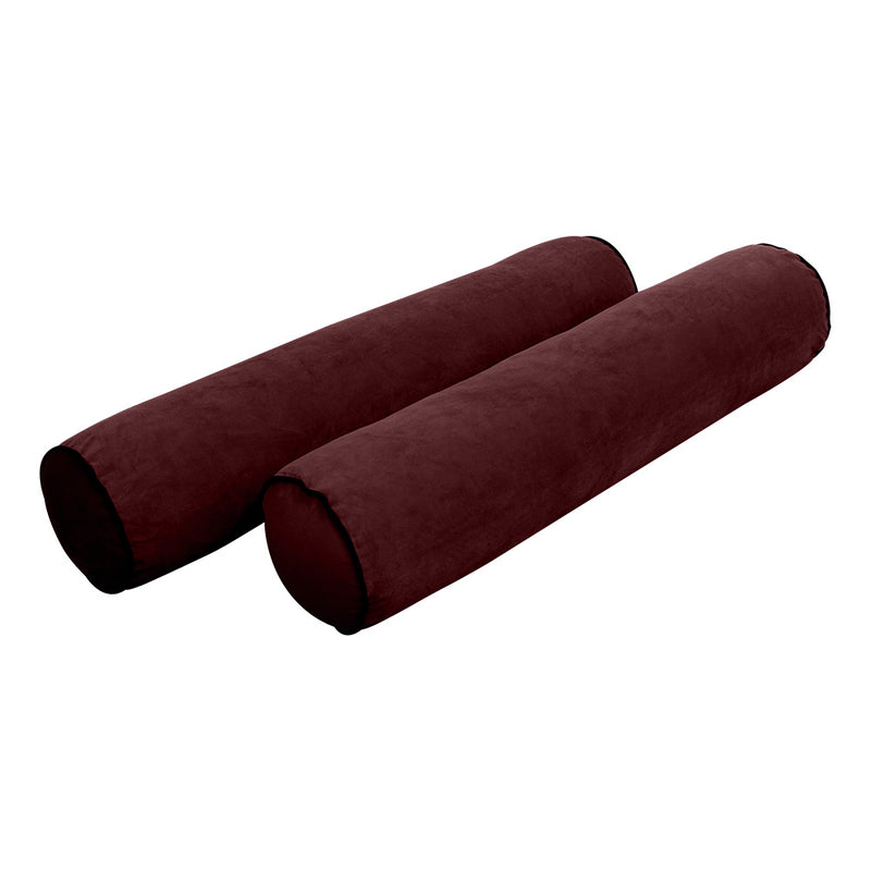 Model V1 - Velvet Indoor Daybed Bolster Pillow Backrest Cushion |COVERS ONLY|